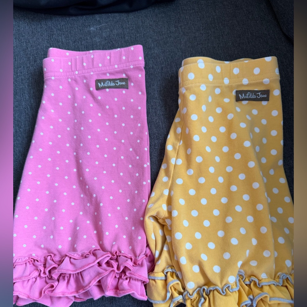 Matilda Jane Pink and Yellow Polka Dot Shorts Set. Size 10